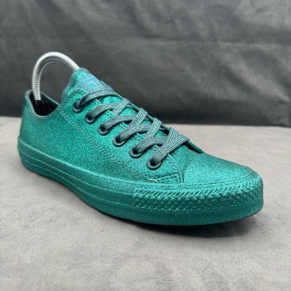 Converse All Star Low Brittany Blue Glitter CTAS Ox Lace Up Shoes Women's Size 7 - Picture 1 of 14